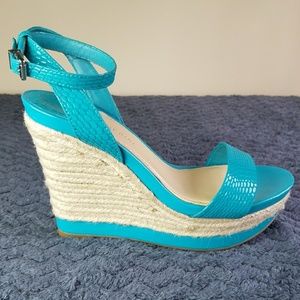 Gianni Bini Aqua Wedge Sandals